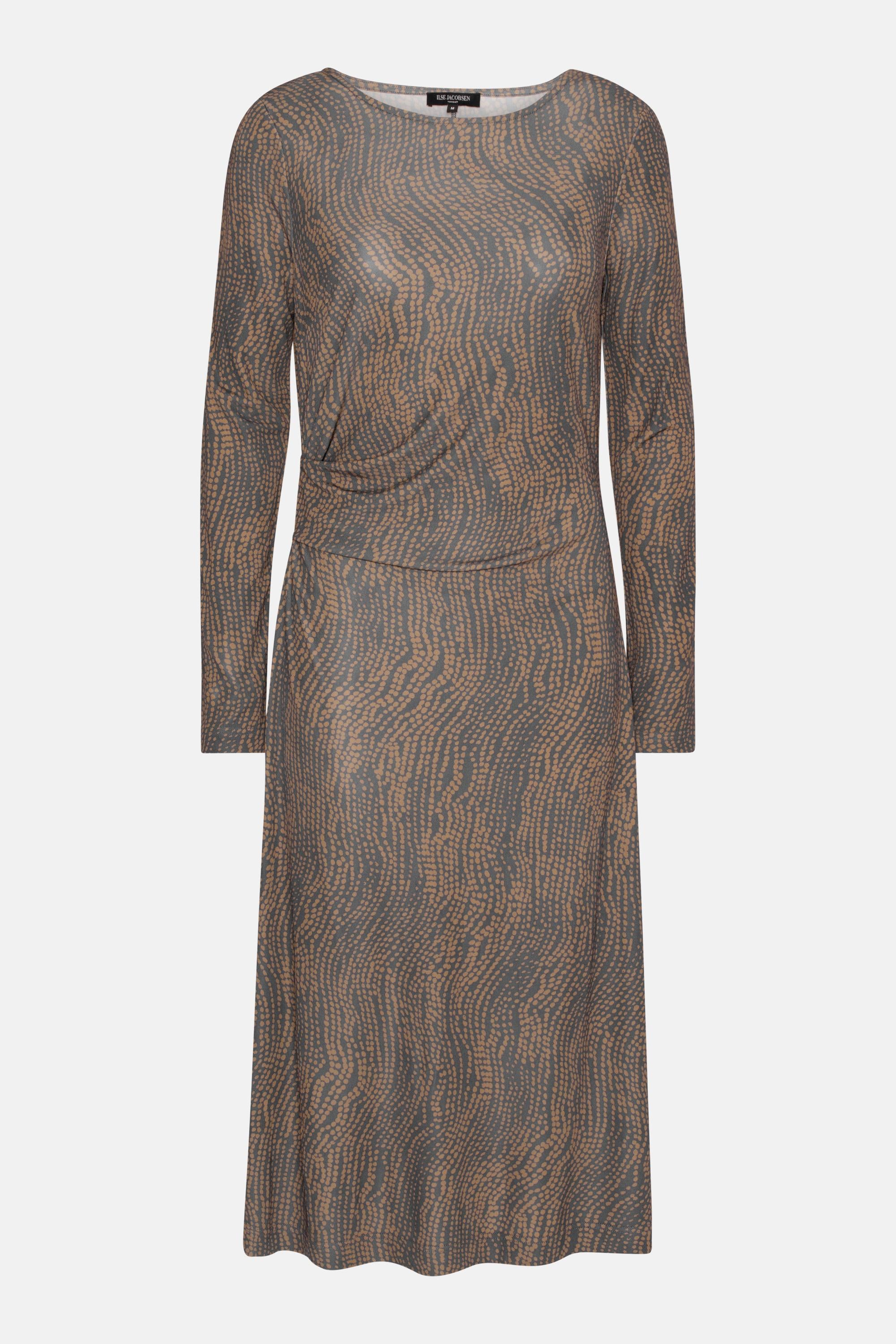 Dress With pleats - Beige Dotted